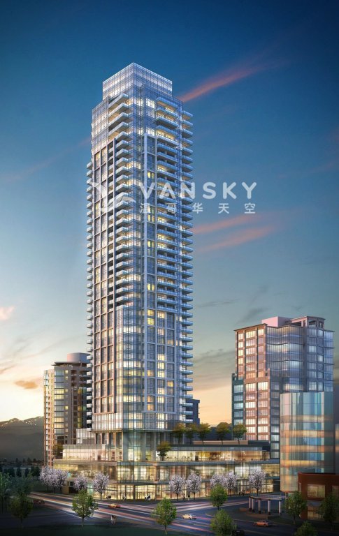 Metrotown ELEMENT 5星级酒店楼上高层公寓2室1厅1卫出租